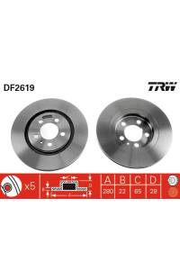 Disco  freno TRW 161-DF2619