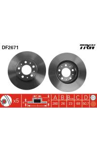 Disco  freno TRW 161-DF2671