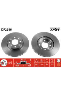 Disco  freno TRW 161-DF2686