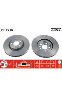 Disco  freno TRW 161-DF2716