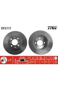 Disco  freno TRW 161-DF2717