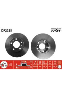 Disco  freno TRW 161-DF2728