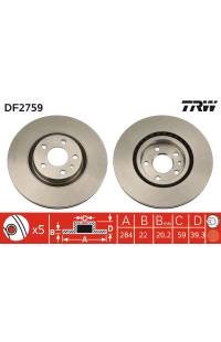 Disco  freno TRW 161-DF2759