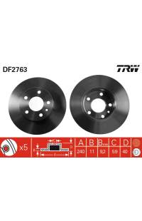 Disco  freno TRW 161-DF2763