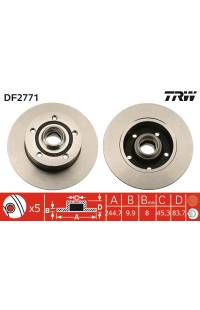 Disco  freno TRW 161-DF2771