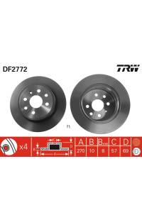 Disco  freno TRW 161-DF2772