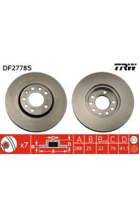 Disco  freno TRW 161-DF2778S