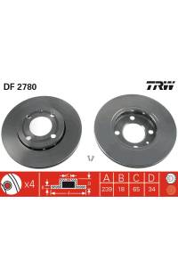 Disco  freno TRW 161-DF2780