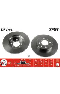 Disco  freno TRW 161-DF2792