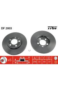 Disco  freno TRW 161-DF2803