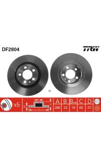 Disco  freno TRW 161-DF2804