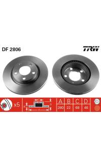 Disco  freno TRW 161-DF2806