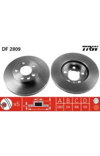 Disco  freno TRW 161-DF2809