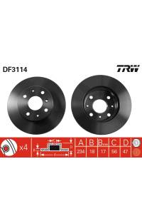 Disco  freno TRW 161-DF3114