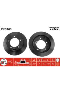 Disco  freno TRW 161-DF3165