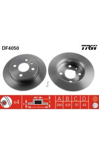 Disco  freno TRW 161-DF4050