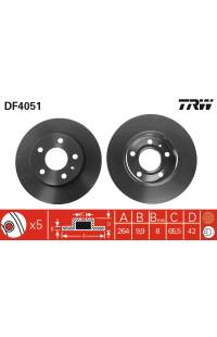 Disco  freno TRW 161-DF4051