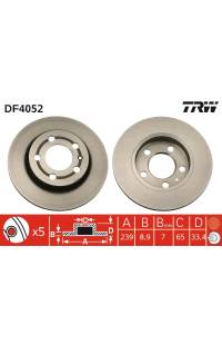 Disco  freno TRW 161-DF4052