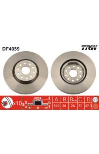 Disco  freno TRW 161-DF4059