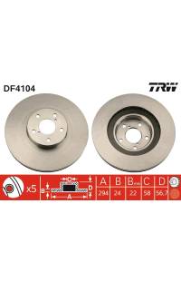 Disco  freno TRW 161-DF4104