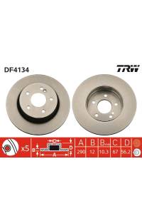 Disco  freno TRW 161-DF4134