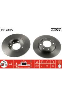 Disco  freno TRW 161-DF4185