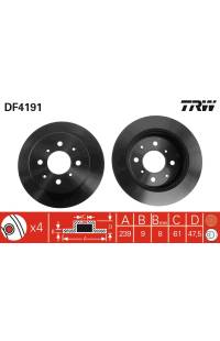 Disco  freno TRW 161-DF4191