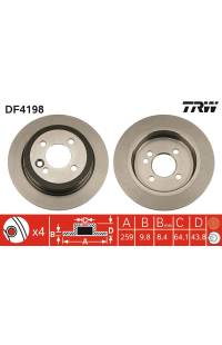 Disco  freno TRW 161-DF4198