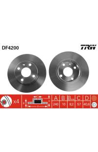 Disco  freno TRW 161-DF4200