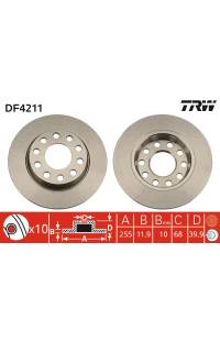 Disco  freno TRW 161-DF4211