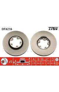 Disco  freno TRW 161-DF4216