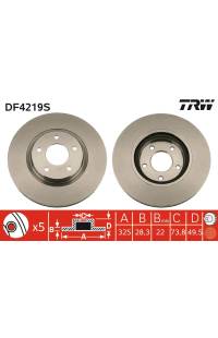 Disco  freno TRW 161-DF4219S