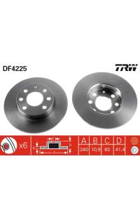 Disco  freno TRW 161-DF4225