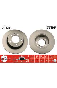 Disco  freno TRW 161-DF4234