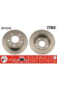 Disco  freno TRW 161-DF4245