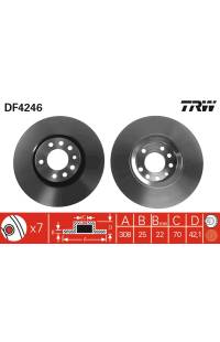 Disco  freno TRW 161-DF4246