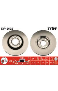 Disco  freno TRW 161-DF4262S