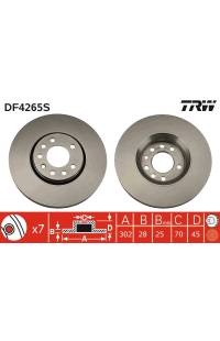 Disco  freno TRW 161-DF4265S