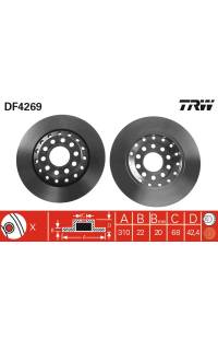 Disco  freno TRW 161-DF4269