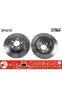 Disco  freno TRW 161-DF4270