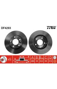 Disco  freno TRW 161-DF4283