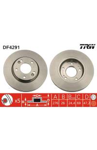 Disco  freno TRW 161-DF4291