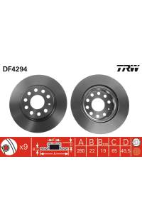 Disco  freno TRW 161-DF4294