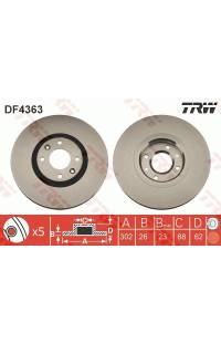 Disco  freno TRW 161-DF4363