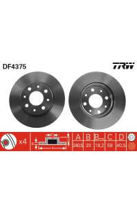 Disco  freno TRW 161-DF4375