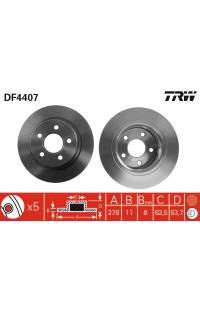 Disco  freno TRW 161-DF4407