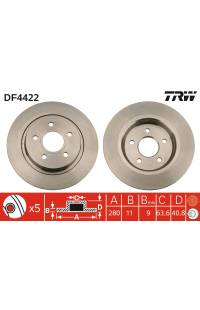 Disco  freno TRW 161-DF4422