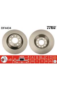 Disco  freno TRW 161-DF4434