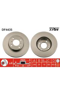 Disco  freno TRW 161-DF4435