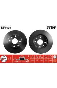 Disco  freno TRW 161-DF4438